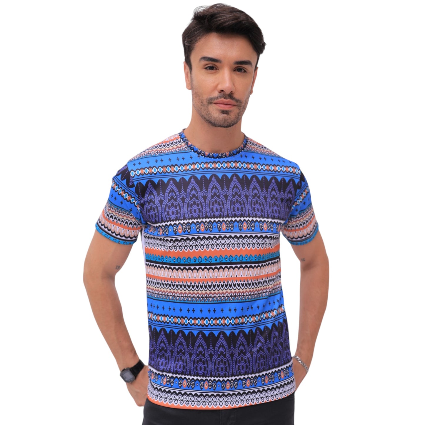 Round Neck Half Sleeves T-shirt for Men