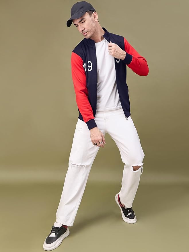 Men's Color Block Zip-Up Jacket