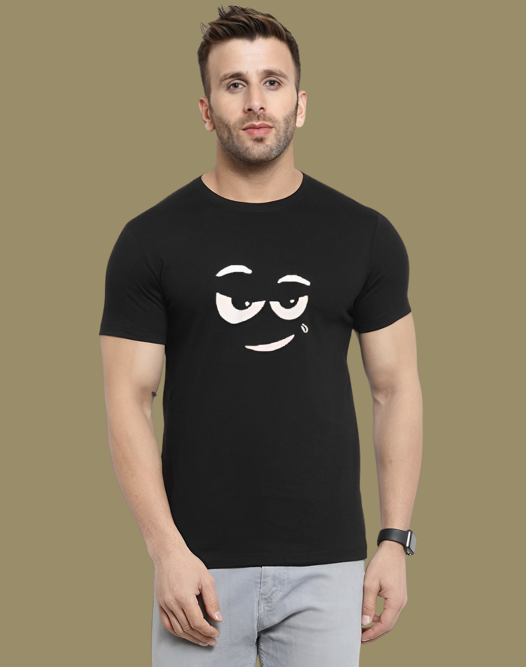 Men  Round Neck Panda - Face T shirt