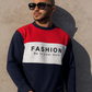 Men's Casual Sweatshirt with "Fashion" Print