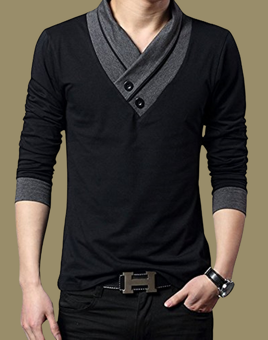 Full Sleeve V-Neck T-shirt Men