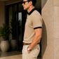 Beige and Black Oversized T-Shirt – Streetwear Premium Relaxed Fit