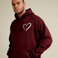 Hooded Sweatshirts Heart-shape  Men