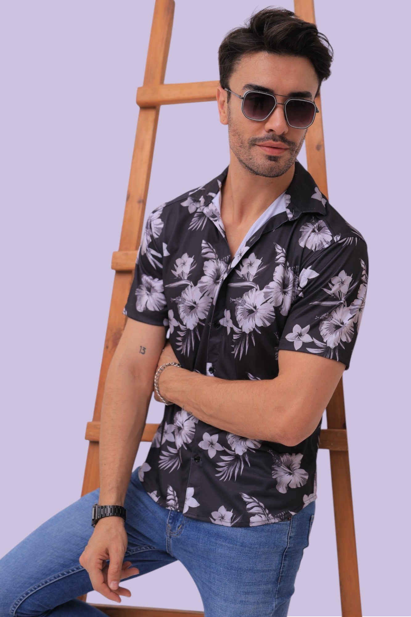 Trendy Men's Printed Shirt – Half Sleeves | Regular Fit Casual Shirt