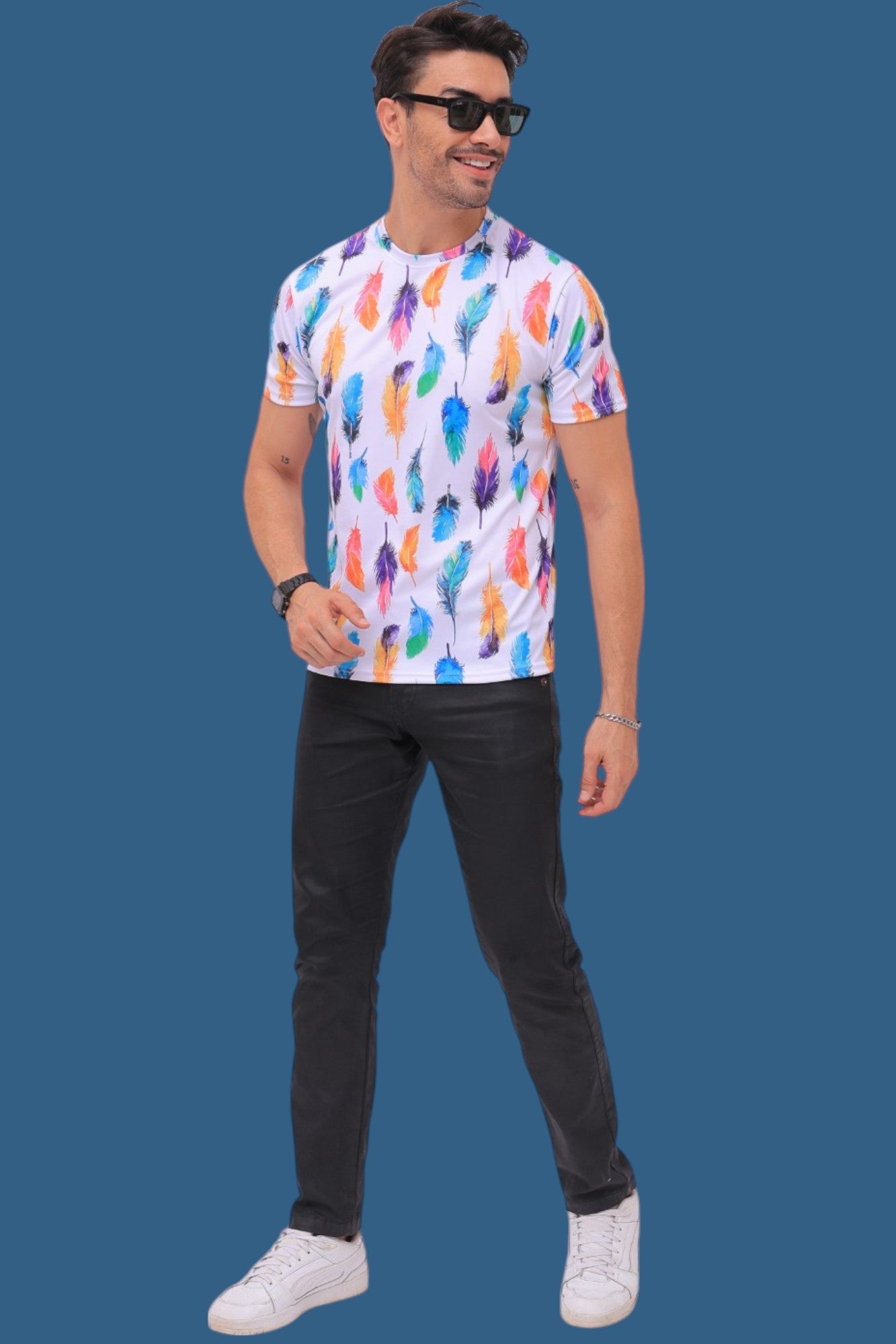 Lycra Printed T shirt for Men Half Sleeves
