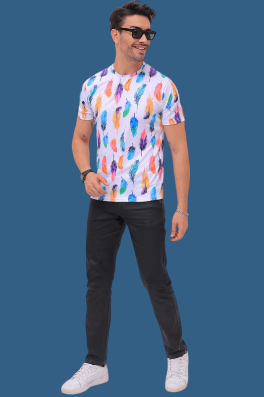 Lycra Printed T shirt for Men Half Sleeves