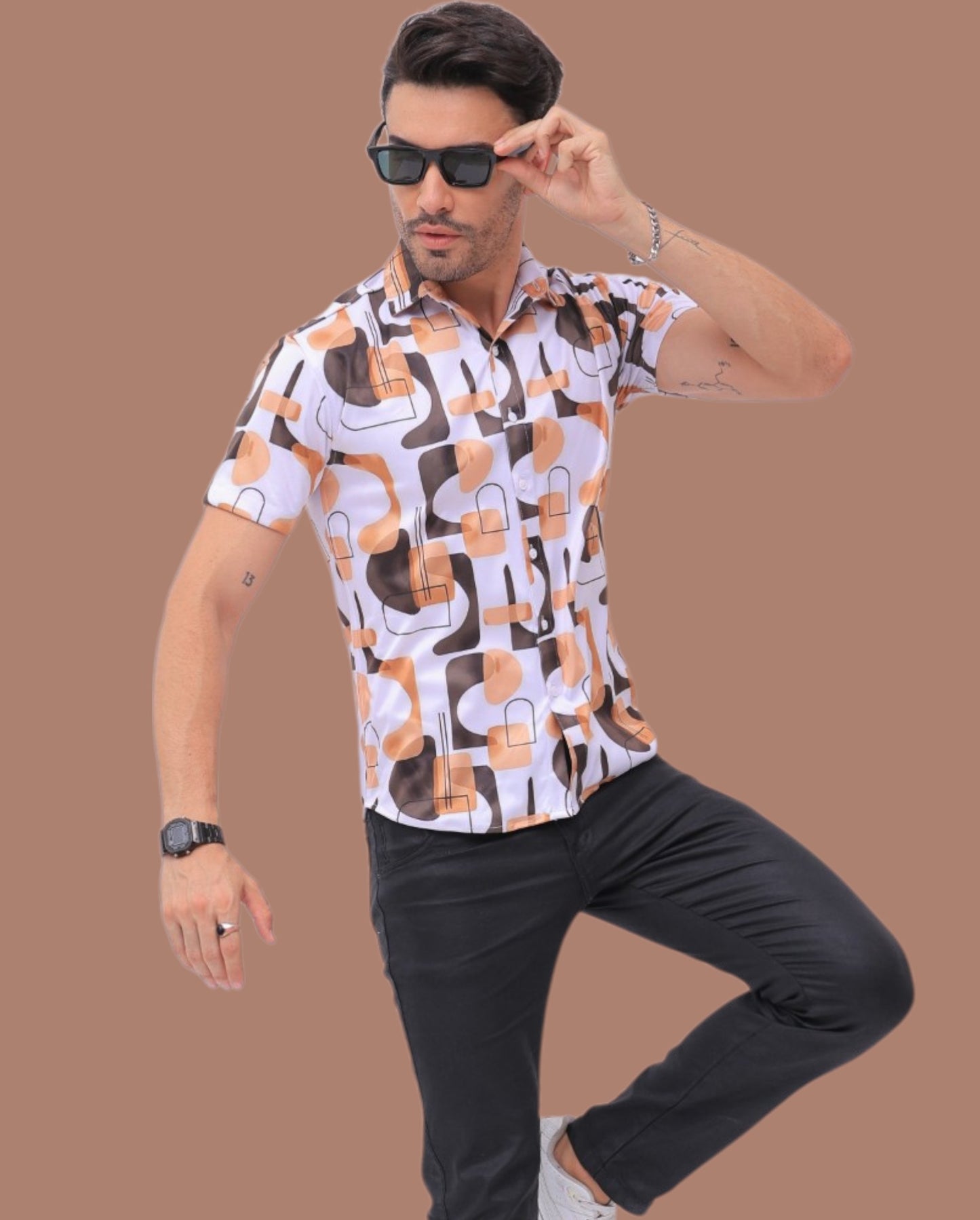Stylish Printed Mens Half Sleeves Shirt