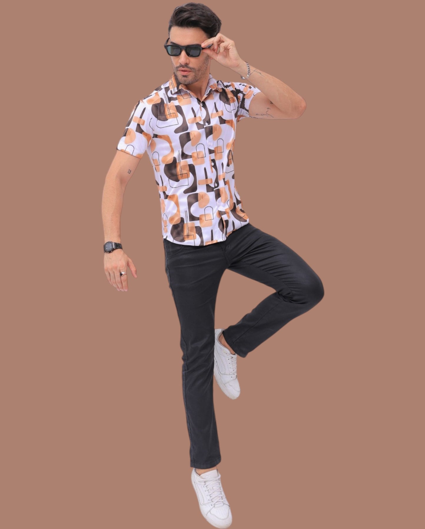 Stylish Printed Mens Half Sleeves Shirt