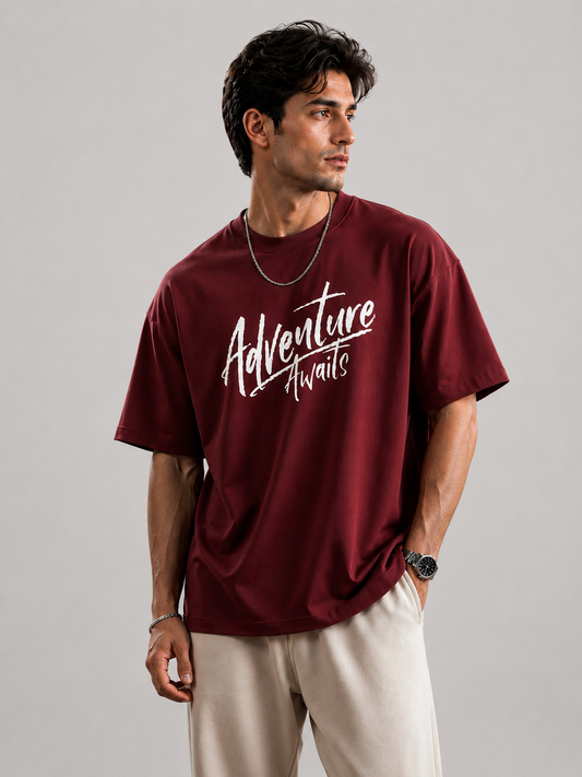 Red Horizon-Oversized T-shirts