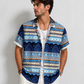 Half Sleeves Printed Blue Shirt
