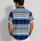 Half Sleeves Printed Blue Shirt