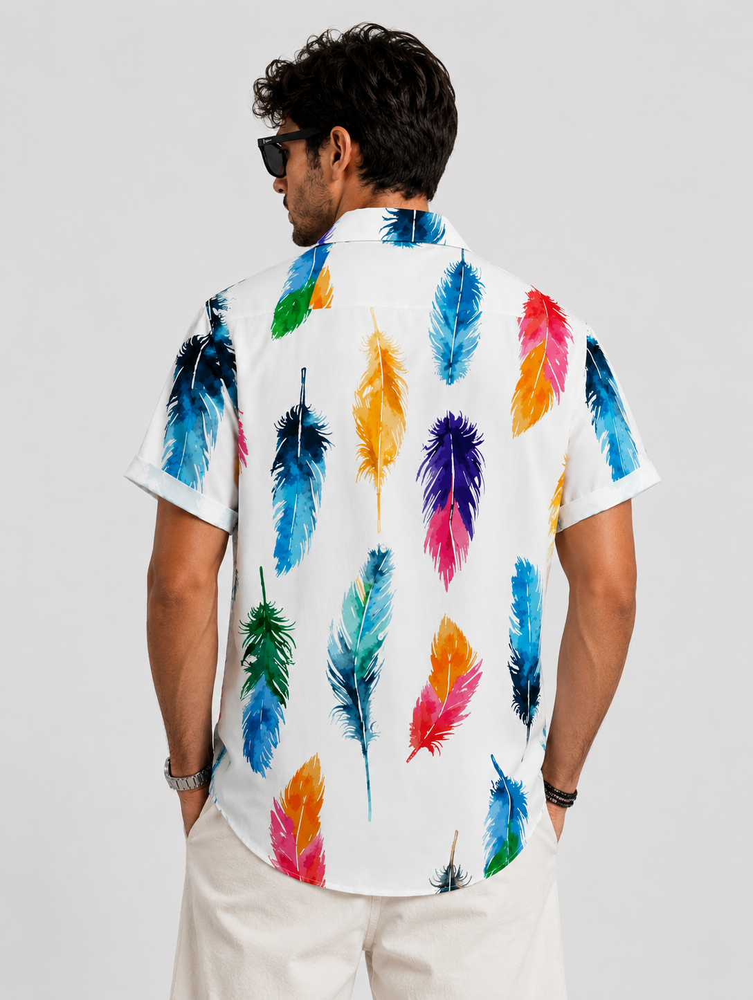 Half Sleeves Printed Multicolor Shirt