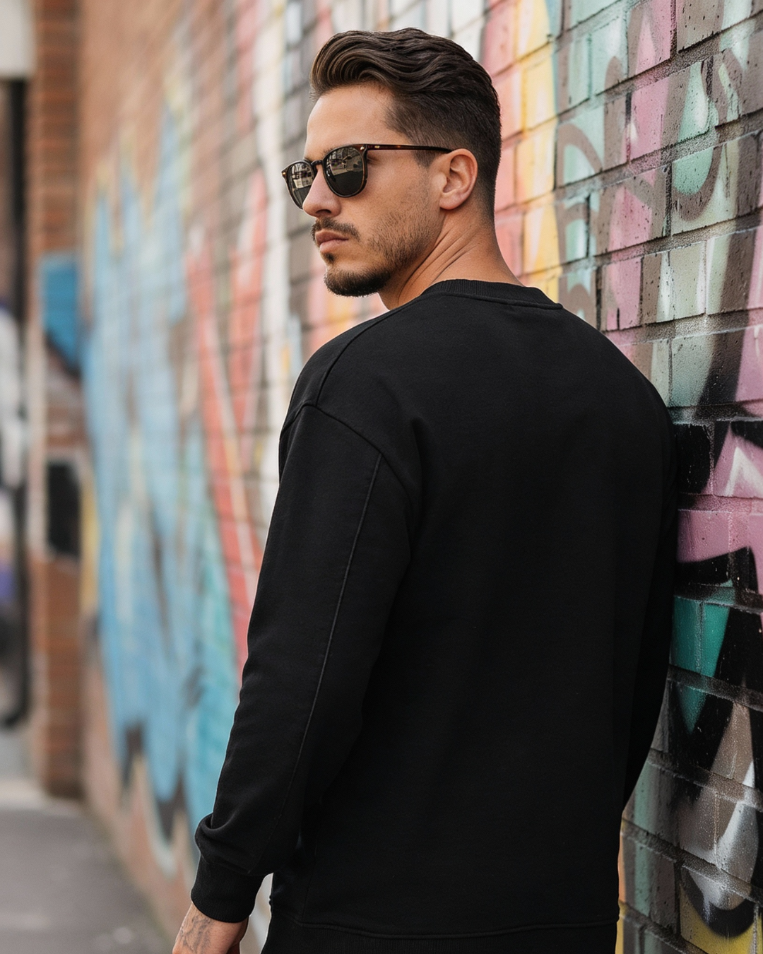 Men’s Black Printed Sweatshirt