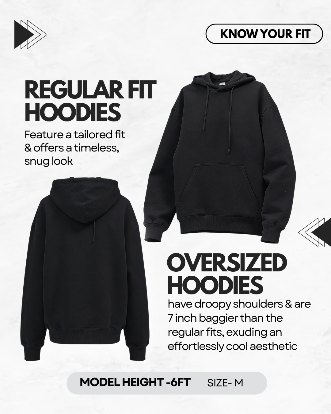 Men’s Black Solid Hoodie