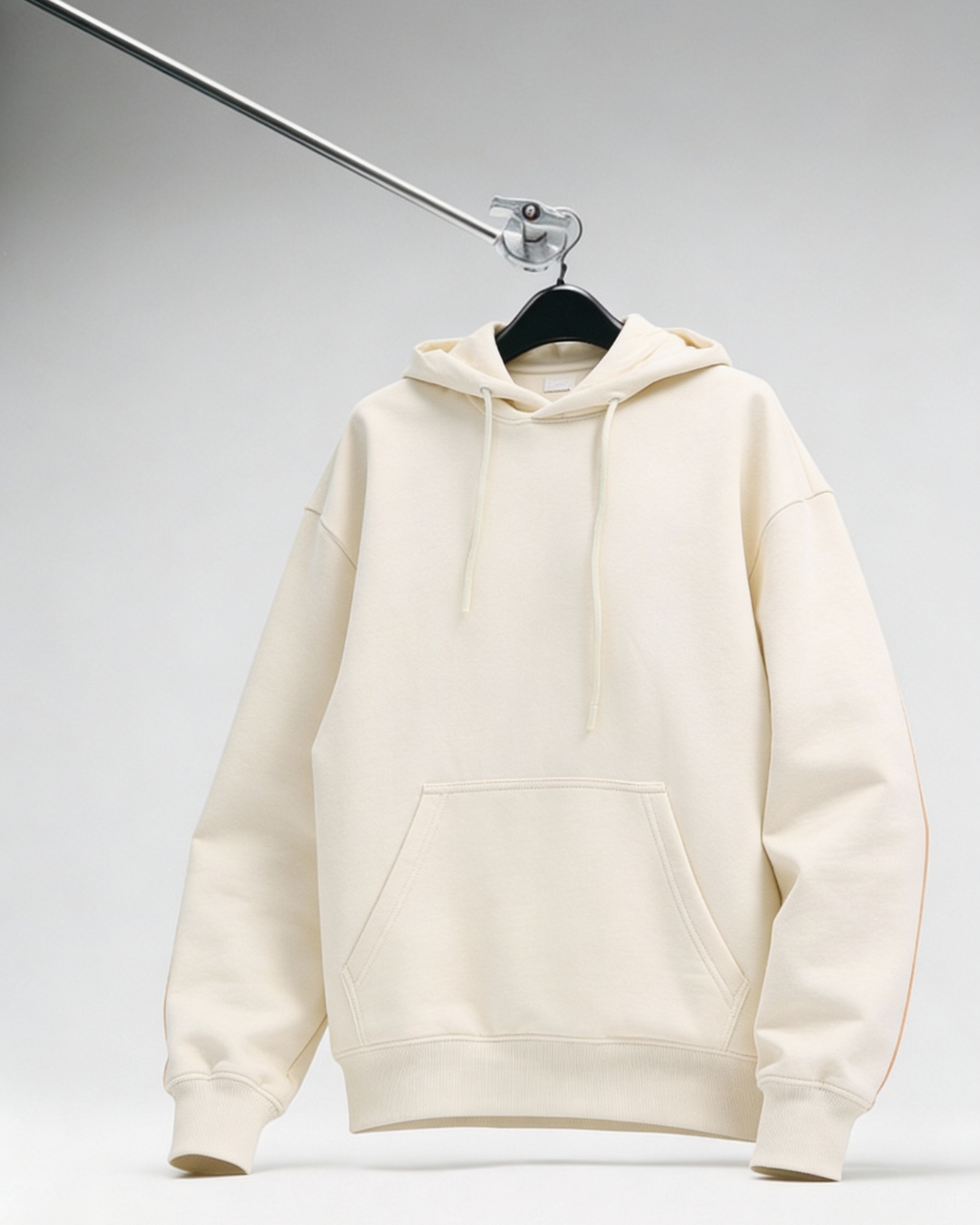 Men’s Cream Solid Hoodie