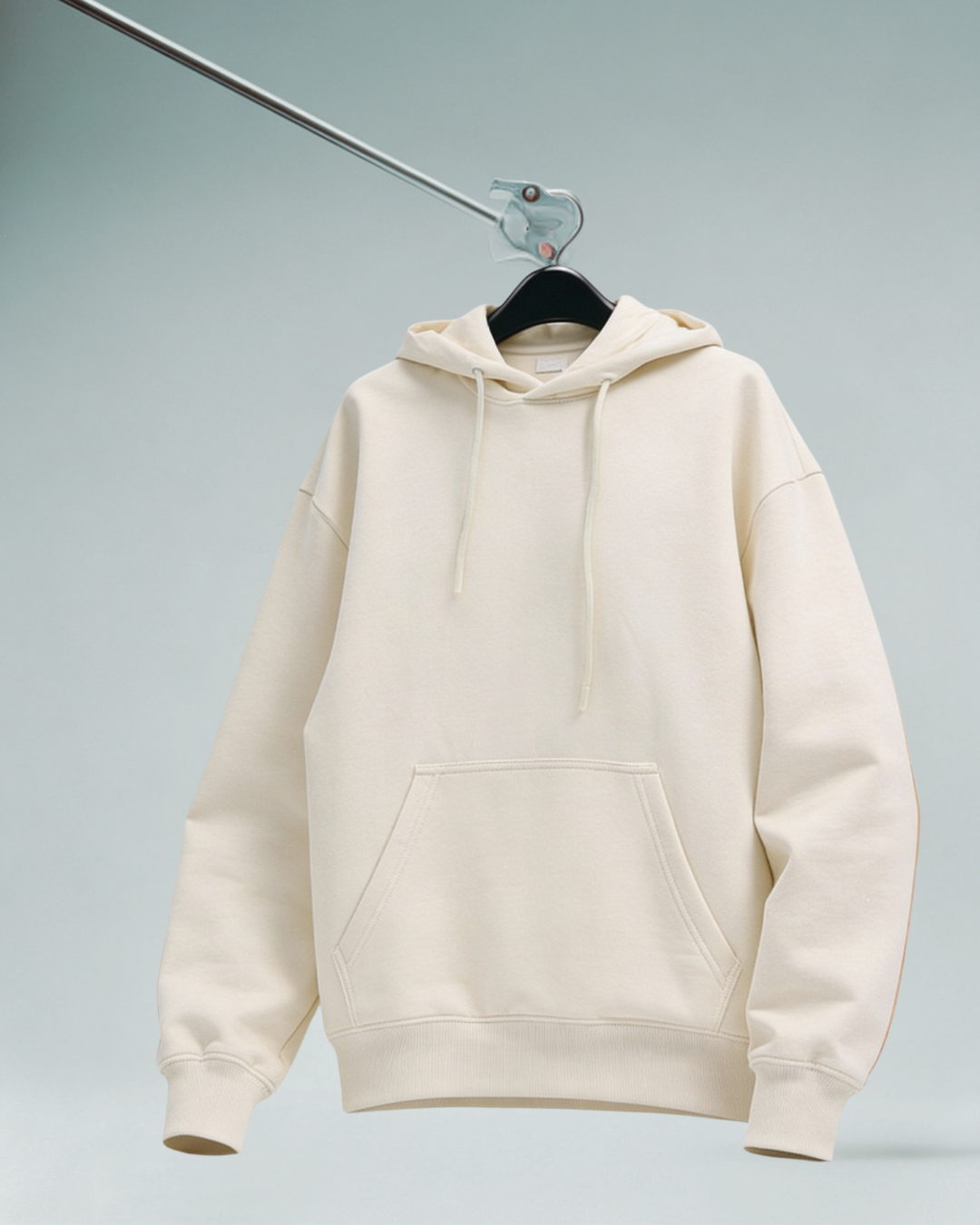 Men’s Cream Solid Hoodie