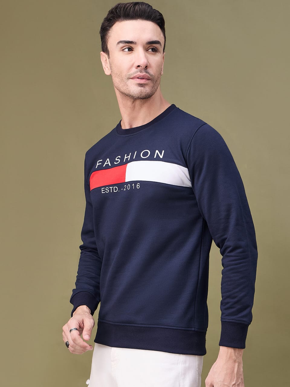 Men's Casual Sweatshirt with "Fashion" Print