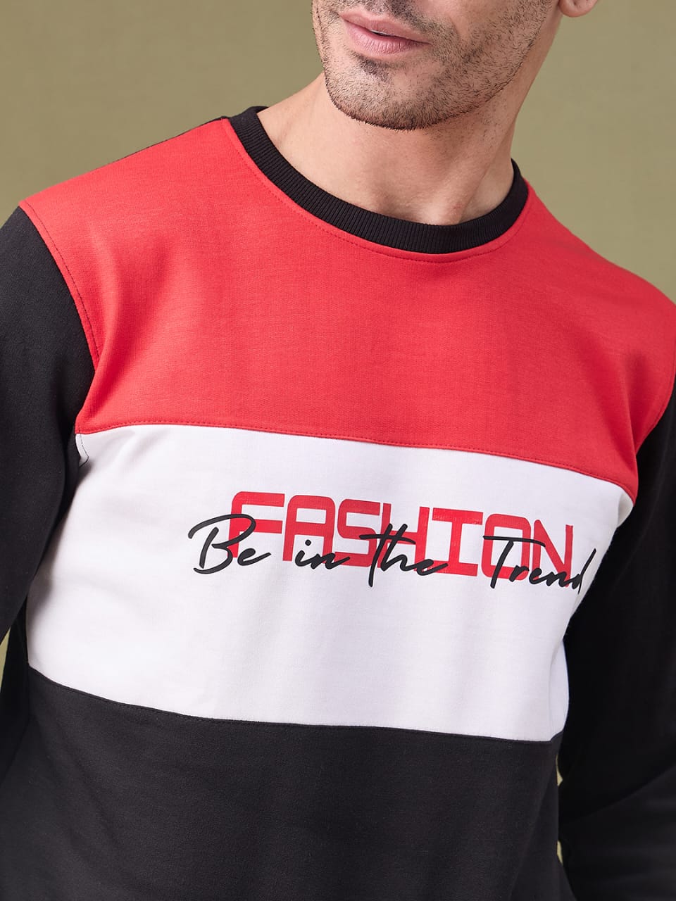 Men's Casual Sweatshirt with "Fashion" Print