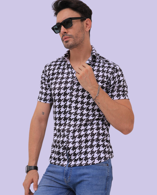 Half Sleeve Casual Shirt for Men – All-Over Printed Pattern